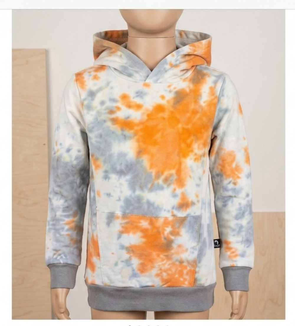 Rags Orange and Gray Tie Dye Hoodie Sweatshirt Size 5/6